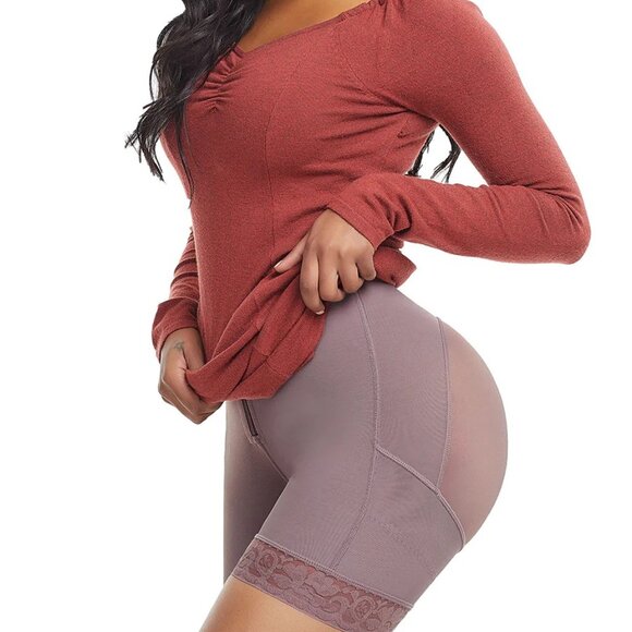 Mid-Thigh Post-Surgical Body Shaper Detachable Straps Open Crotch Buttock Lifter - Picture 3 of 9